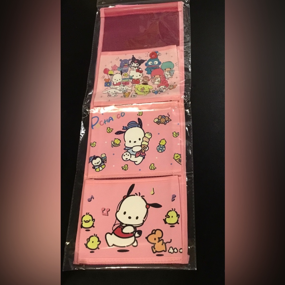 Sanrio Pochacco Pink Hanging Organizer with Character Panels